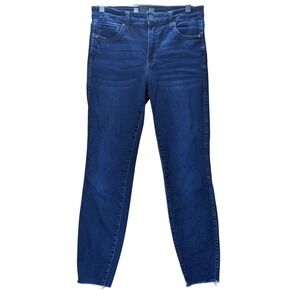 KUT from the Kloth Jeans Womens‎ 6 Dark Wash High Rise Raw Hem Crop Denim Skinny